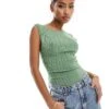 Abercrombie & Fitch Glossy Slash Neck Bodysuit In Green For Women -Abercro Clothing Shop 206329829 1 green
