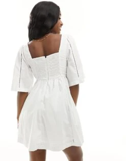 Abercrombie & Fitch Twist Bodice Cut Out Dress In White For Women Brilliant White 10 Abercrombie & Fitch Twist Bodice Cut Out Dress In White For Women Brilliant White -Abercro Clothing Shop 206330223 4