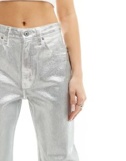 Abercrombie & Fitch Curve Love 90s Relaxed Fit Jean In Silver For Women -Abercro Clothing Shop 206330427 4