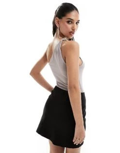 Abercrombie & Fitch One Shoulder Twist Bodysuit In Taupe For Women Taupe Grey -Abercro Clothing Shop 206330758 4