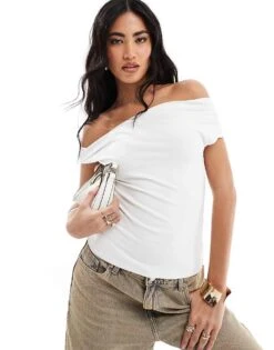 Abercrombie & Fitch Off The Shoulder Twist Top In White For Women Brilliant White 11 Abercrombie & Fitch Off The Shoulder Twist Top In White For Women Brilliant White -Abercro Clothing Shop 206330781 1 brilliantwhite 1