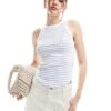 Abercrombie & Fitch Striped Racer Vest With Curved Hem In White And Blue For Women Blue/white Stripe 2 Abercrombie & Fitch Striped Racer Vest With Curved Hem In White And Blue For Women Blue/white Stripe -Abercro Clothing Shop 206330804 1 bluewhitestripe