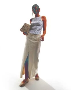 Abercrombie & Fitch Striped Racer Vest With Curved Hem In White And Blue For Women Blue/white Stripe -Abercro Clothing Shop 206330804 3