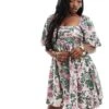 Abercrombie & Fitch Emerson Dress With Puff Sleeves In Purple Floral Print For Women -Abercro Clothing Shop 206635059 1 purplefloral