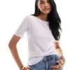 Abercrombie & Fitch Sheer Jersey T-shirt In Lavender With Slash Neck For Women Lavender Fog -Abercro Clothing Shop 206635363 1 lavenderfog