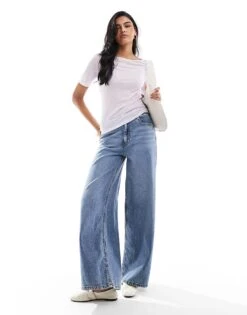 Abercrombie & Fitch Sheer Jersey T-shirt In Lavender With Slash Neck For Women Lavender Fog -Abercro Clothing Shop 206635363 3