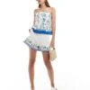 Abercrombie & Fitch Co-ord Satin Printed Set In White And Blue -Abercro Clothing Shop 206635365 2
