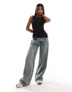 Abercrombie & Fitch Sheer Layered Slash Neck Top In Black For Women Black Beauty -Abercro Clothing Shop 206635430 3