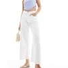 Abercrombie & Fitch Cropped Wide Leg Jean With Raw Hem In White For Women White Fray -Abercro Clothing Shop 206635687 1 whitefray