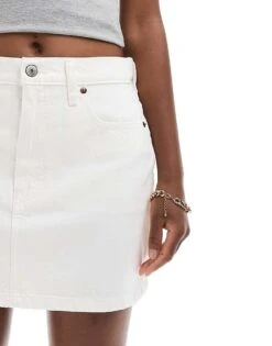 Abercrombie & Fitch Denim Mini Skirt In White For Women -Abercro Clothing Shop 206635768 4