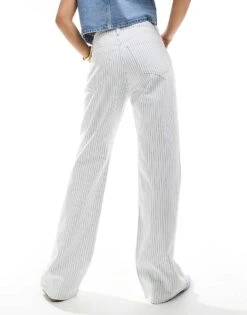 Abercrombie & Fitch High Rise Loose Fit Jean In Blue Stripe For Women Indigo Stripe -Abercro Clothing Shop 206635865 3