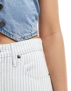 Abercrombie & Fitch High Rise Loose Fit Jean In Blue Stripe For Women Indigo Stripe -Abercro Clothing Shop 206635865 4