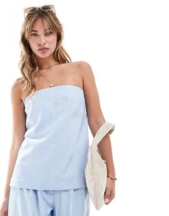 Abercrombie & Fitch Co-ord Stapless Button Up Tailored Top In Light Blue -Abercro Clothing Shop 206635878 1 dutchcanalheather 1