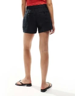 Abercrombie & Fitch Sloane Linen Shorts In Black For Women -Abercro Clothing Shop 206671017 3