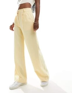 Abercrombie & Fitch Sloane Tailored Trouser In Yellow For Women