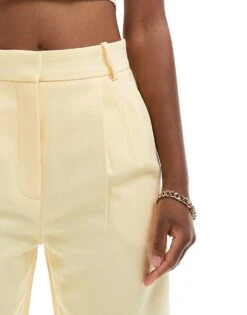 Abercrombie & Fitch Sloane Tailored Trouser In Yellow For Women -Abercro Clothing Shop 206671128 4