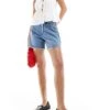 Abercrombie & Fitch Curve Love Dad Fit Denim Short In Mid Blue For Women Medium Wash -Abercro Clothing Shop 206671142 1 mediumwash
