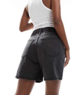 Abercrombie & Fitch Curve Love Loose Fit Denim Shorts In Black For Women Black Baby Curve -Abercro Clothing Shop 206671198 3