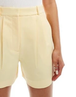 Abercrombie & Fitch Sloane Tailored Shorts In Yellow For Women Sunlight -Abercro Clothing Shop 206671212 5