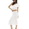Abercrombie & Fitch Co-ord One Shoulder Ruffle Top And Midi Skirt In White -Abercro Clothing Shop 206738989 group 1