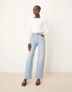 Abercrombie & Fitch Long Sleeve Soft Matte Bodysuit In White For Women -Abercro Clothing Shop 206939225 4