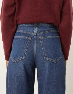 Abercrombie & Fitch High Rise Cropped Wide Leg Jean In Blue Wash For Women -Abercro Clothing Shop 206939655 4