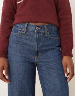 Abercrombie & Fitch High Rise Cropped Wide Leg Jean In Blue Wash For Women -Abercro Clothing Shop 206939655 5