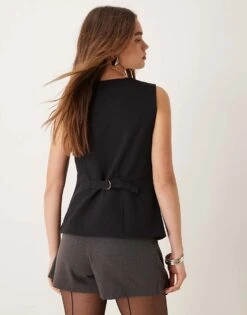 Abercrombie & Fitch High Neck Tailored Vest In Black For Women -Abercro Clothing Shop 206939697 3