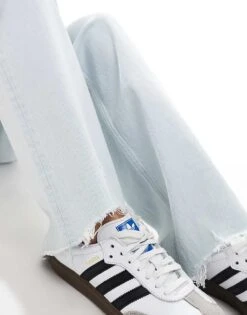 Abercrombie & Fitch Baggy Low Rise Straight Leg Jean In Ice Grey Wash For Women -Abercro Clothing Shop 206939796 5