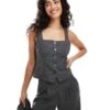 Abercrombie & Fitch Co-ord Tailored Waistcoat Top In Grey Pinstripe For Women Gray Pinstripe