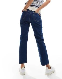 Abercrombie & Fitch Ultra High Rise Ankle Straight Leg Jean In Blue Wash For Women -Abercro Clothing Shop 206939907 3