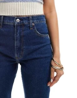 Abercrombie & Fitch Ultra High Rise Ankle Straight Leg Jean In Blue Wash For Women -Abercro Clothing Shop 206939907 4