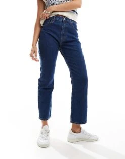 Abercrombie & Fitch Ultra High Rise Ankle Straight Leg Jean In Blue Wash For Women -Abercro Clothing Shop 206939907 5