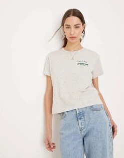 Abercrombie & Fitch Logo T-shirt In Grey For Women Light Grey -Abercro Clothing Shop 206940242 1 lightgrey 1