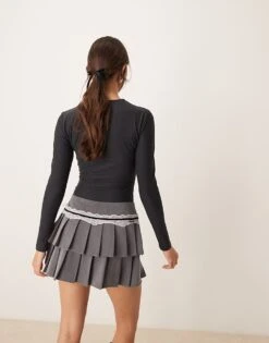 Abercrombie & Fitch Long Sleeve Soft Matte Bodysuit In Black For Women -Abercro Clothing Shop 206940294 3