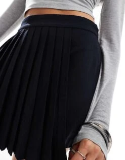 Abercrombie & Fitch Pleated Wrap Skort In Black For Women -Abercro Clothing Shop 206940990 3