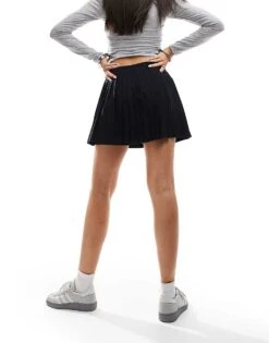 Abercrombie & Fitch Pleated Wrap Skort In Black For Women -Abercro Clothing Shop 206940990 4