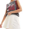 Abercrombie & Fitch Pleated Wrap Skort In Cream For Women