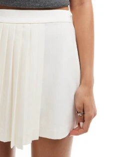 Abercrombie & Fitch Pleated Wrap Skort In Cream For Women -Abercro Clothing Shop 206941024 5