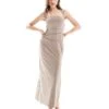 Abercrombie & Fitch Square Neck Maxi Dress In Grey For Women Taupe Grey -Abercro Clothing Shop 206941040 1 taupegrey
