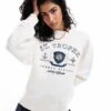 Abercrombie & Fitch St Tropez Print Sweatshirt In Cream For Women -Abercro Clothing Shop 206941150 1 cream