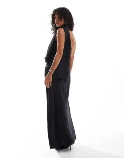 Abercrombie & Fitch Strapless Maxi Dress In Black With Matching Scarf For Women -Abercro Clothing Shop 206941166 4