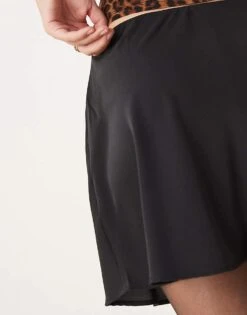 Abercrombie & Fitch Satin Bias Skort In Black For Women -Abercro Clothing Shop 206941175 5