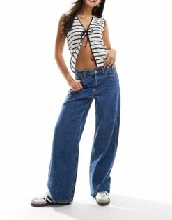 Abercrombie & Fitch Ultra Loose Low Rise Jean In Mid Blue For Women Mid Wash Blue -Abercro Clothing Shop 206941272 4