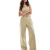 Abercrombie & Fitch Chino Jumpsuit In Olive With Tie Waist For Women Olive Grey -Abercro Clothing Shop 206941384 1 olivegrey