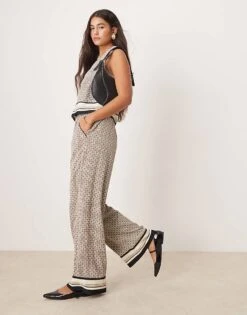 Abercrombie & Fitch Co-ord Printed Satin Set In Black And White -Abercro Clothing Shop 206941405 1 geotileprint 1