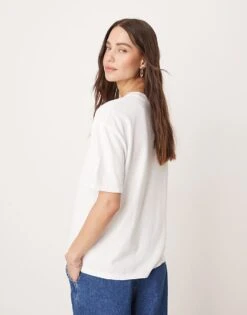 Abercrombie & Fitch Printed Oversized T-shirt In White For Women -Abercro Clothing Shop 206941450 4
