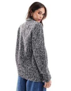 Abercrombie & Fitch Tweed Blazer In Black And White For Women Black / White -Abercro Clothing Shop 206941512 3