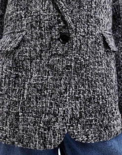 Abercrombie & Fitch Tweed Blazer In Black And White For Women Black / White -Abercro Clothing Shop 206941512 4