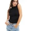 Abercrombie & Fitch Ruched Mock Neck Mesh Top In Black For Women -Abercro Clothing Shop 206962811 1 black